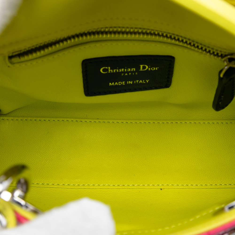 Pre-Loved Dior Mini Tricolor Lambskin Cannage Lady Dior - Picture 4 of 6